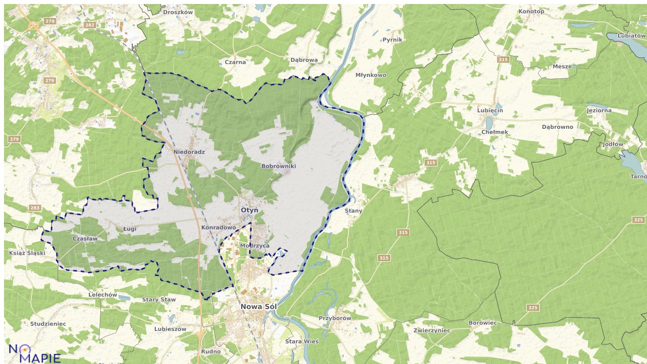 Mapa obszarów ochrony przyrody Otynia
